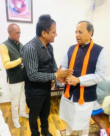 National Vice President Ranjit Singh Rana with Rajya Sabha MP Arun Singh